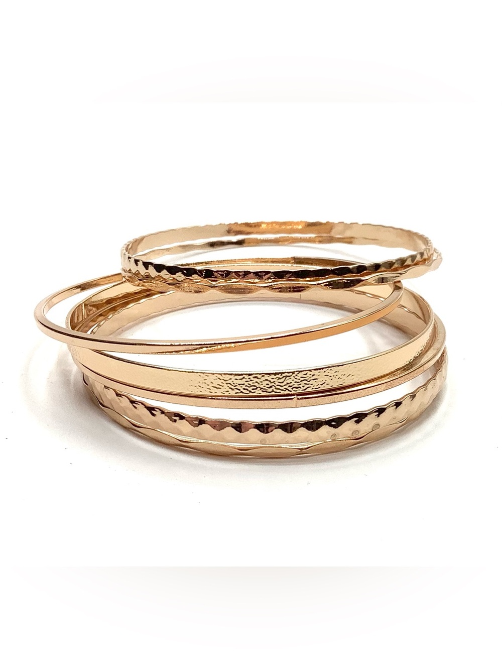 Paparazzi Classic Gold Tone Multi-Texture Bangle Bracelet Set - NWT